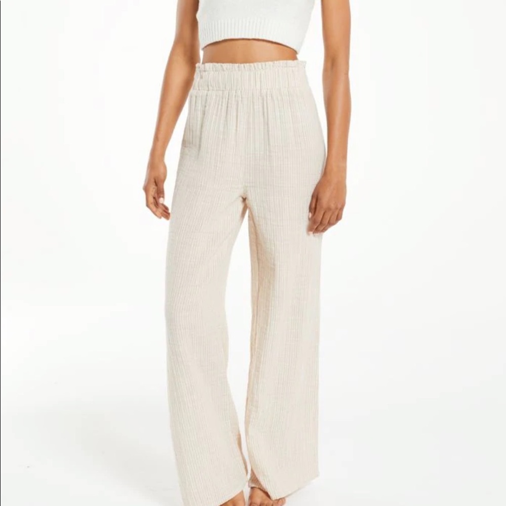 NEW WITHOUT TAGS Z SUPPLY SUNRISE STRIPE LINEN BEACH PANT